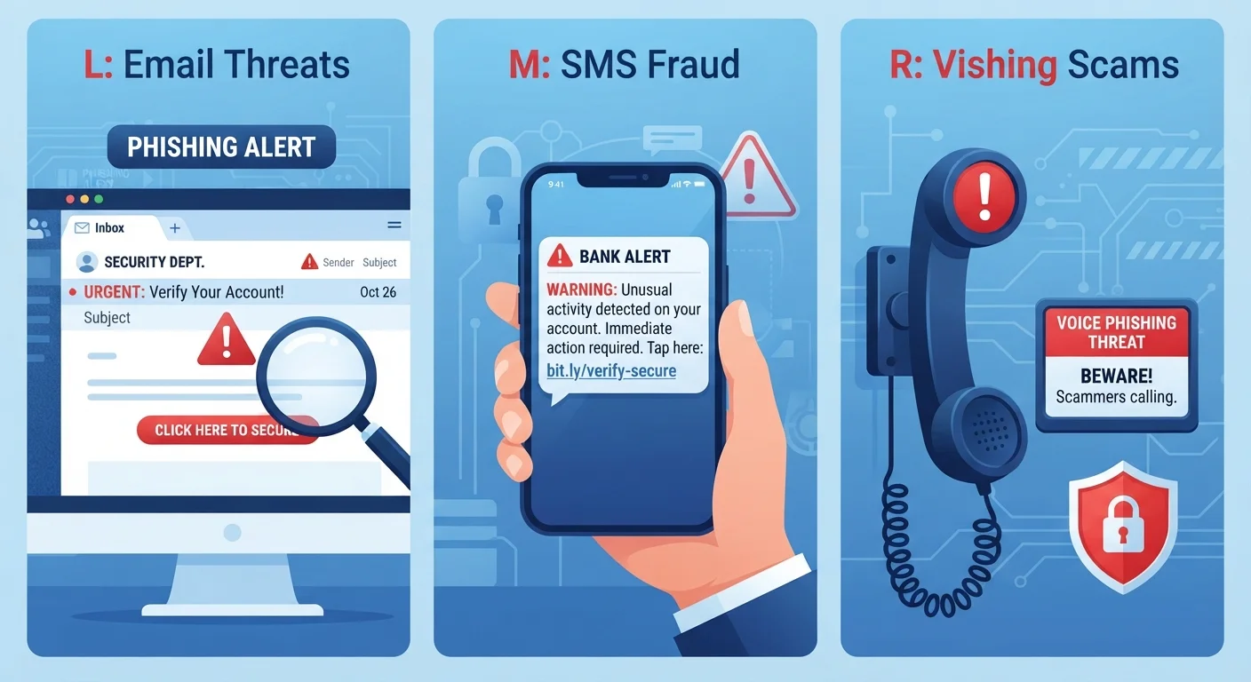 Phishing, Smishing, and Vishing: Spotting Digital Scams Across Every Channel