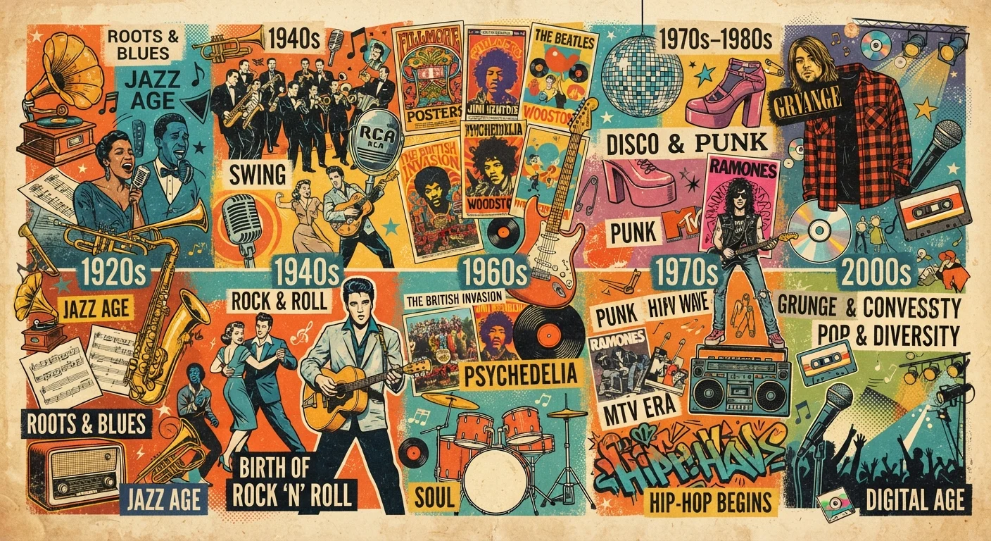 The Eras of American Pop Music: A Decade-by-Decade Overview